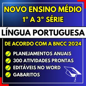 Imagem do curso LÍNGUA PORTUGUESA - Planejamentos e Atividades - Novo Ensino Médio 2024