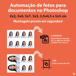 Imagem de capa para o Curso online Automação de fotos para documentos e passaportes no Photoshop