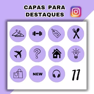Imagem de capa para o Curso online 11 capas para Destaques Instagram - Roxo Pastel