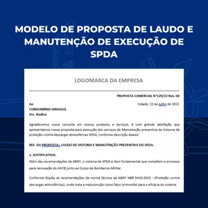 Imagem de capa para o Curso online MODELO DE PROPOSTA PARA LAUDO E MANUTENÇÃO DO SPDA