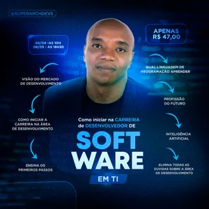Imagem de capa para o Evento presencial Palestra: "Como se tornar um Desenvolvedor de Software"