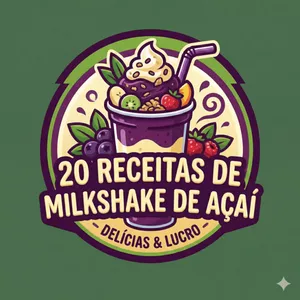 Imagem de capa para o Ebook 20 Receitas de Milkshake de Açai
