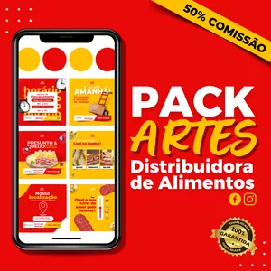 Pacote +30 Artes Feed para Distribuidora de Alimentos - Canva Pack