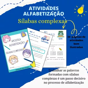 Imagem de capa para o Ebook Apostila Alfabetização Sílabas Complexas