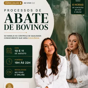 Imagem do curso Processamento de Bovinos: Da Fazenda ao Consumidor, com Foco em Qualidade e Bem-Estar 