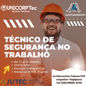 Imagem de capa para o Curso online Técnico Segurança do Trabalho 