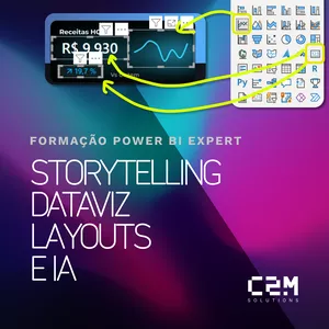 Imagem de capa para o Curso online Formação em Storytelling, DataViz  e Layouts para Power BI