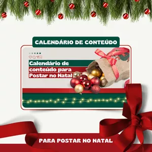 Imagem de capa para o Ebook CALENDÁRIO DE CONTEÚDO PARA POSTAR NO NATAL 🎄