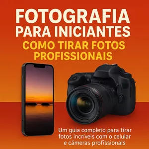 Imagem de capa para o Ebook Fotografia para Iniciantes: Como Tirar Fotos Profissionais com o Celular e Câmeras Profissionais