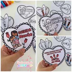 Imagem de capa para o Ebook Cartão Livrinho Coração Dia Das Mães 