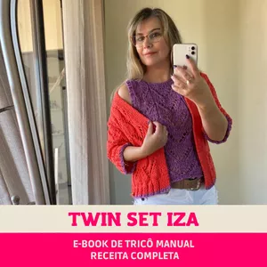 Imagem de capa para o Ebook Receita de Tricô - Twin Set Iza