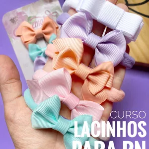 Imagem de capa para o Curso online Aprenda a fazer lacinhos para Recém-Nascidos: Técnicas de Confecção