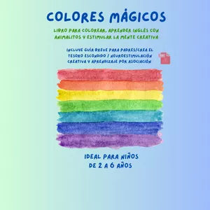 Imagen de portada para Ebook Colores Magicos: Libro Imprimible con Animalitos, Inglés, Actividades Cognitivas y Emocionales para edades de 2 a 6 - NUEVA PORTADA AL COMPRAR