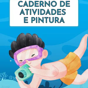 Imagem de capa para o Ebook Caderno de atividades e pintura - Tema: Fundo do mar