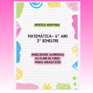 Imagem de capa para o Ebook Apostila Adaptada de Matemática 6º ano 3º bimestre