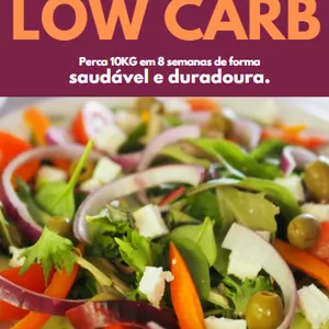 Imagem de capa para o Ebook A dieta low card Perca 10KG em 8 semanas de forma saudável e duradoura.