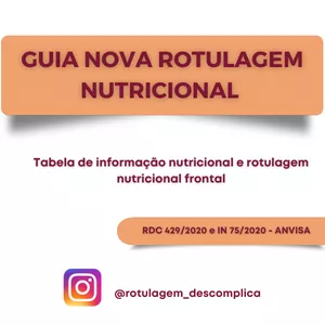 Imagem de capa para o Ebook GUIA de formatação nova tabela de informação nutricional e rotulagem nutricional frontal