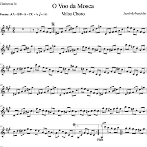 Imagem de capa para o Ebook Partitura O Voo da Mosca (Jacob do Bandolin) Clarinet Bb