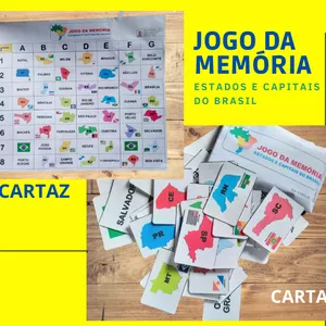 Imagem de capa para o Ebook Jogo da Memória - estados e capitais do Brasil -2 jogos