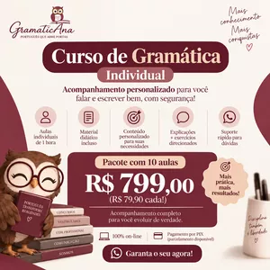 Imagem do curso Mentoria de Gramática Individual - 10 aulas