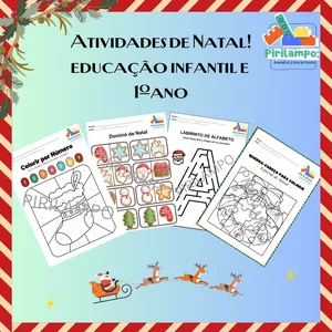Imagem de capa para o Ebook Atividades de Natal! Educação infantil e 1ºano.