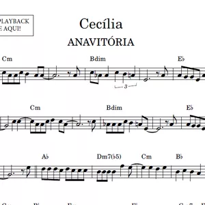 Imagem de capa para o Ebook Cecília (ANAVITÓRIA) - Partitura para Sax Alto com Playback