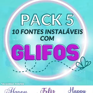 Imagem de capa para o Ebook Pack 5 de fontes com glifos