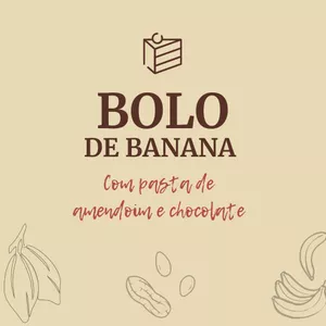 Imagem de capa para o Ebook Bolo saudável de Banana, Pasta de amendoim e chocolate. 