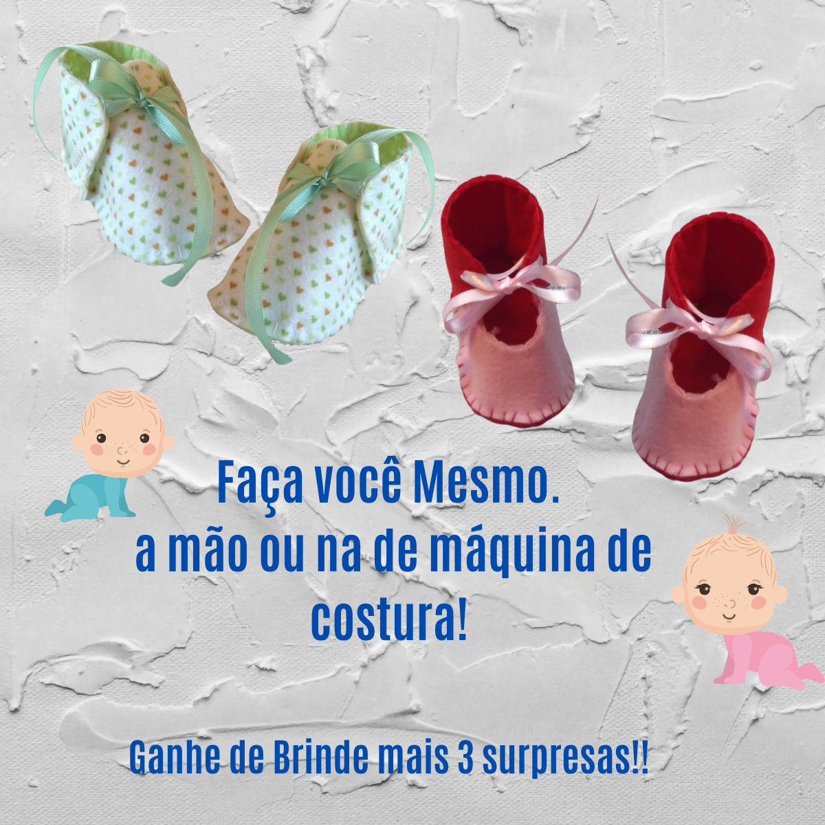 Imagem do curso Como fazer sapatinhos de bebê em vídeo passo a passo.