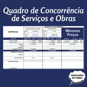 Imagem de capa para o Curso online Quadro de Concorrência de Serviços e Obras