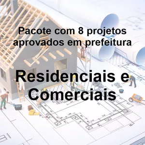 Imagem de capa para o Curso online Pacote com 8 projetos residenciais e comerciais aprovados em prefeitura