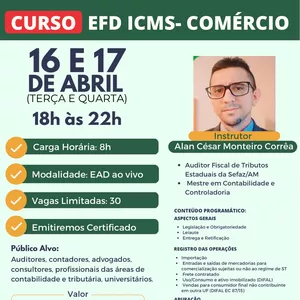 Imagem de capa para o Curso online EFD ICMS - Comércio