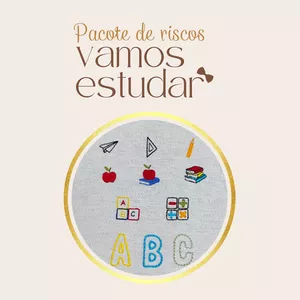 Imagem de capa para o Curso online Pacote de Risco Coleção Vamos Estudar + Aula dos Bordados