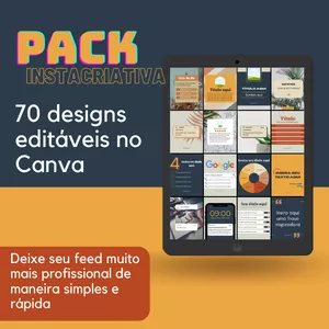 Imagem de capa para o Curso online Pack Instacriativa - 70 designs editáveis no Canva