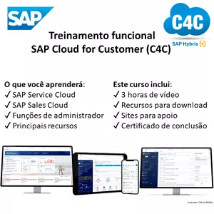 Imagem de capa para o Curso online Treinamento Funcional SAP Cloud for Customer (SAP C4C) - SAP Sales Cloud e SAP Service Cloud