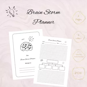 Cover image for Online course Planner: Brain Storm, 6 colors, Digital Download