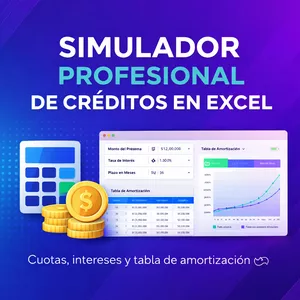 Imagen de portada para Ebook Simulador Profesional de Créditos en Excel (Cuotas, Intereses y Amortización)