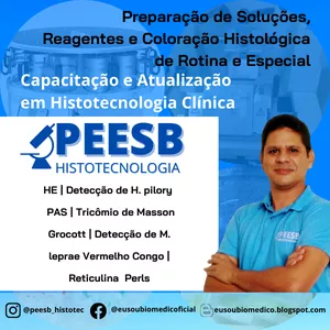 Imagem de capa para o Curso online Preparação de Soluções, Reagentes e Coloração Histológica de Rotina e Especial