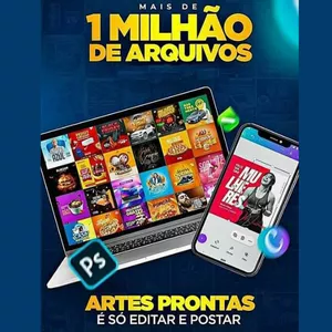 Imagem de capa para o Ebook Mais de 1 milhão de arquivos e artes prontas, só para editar e postar
