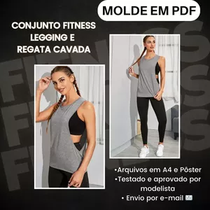 Imagem de capa para o Ebook Molde Conjunto Legging e Regata Cavada Fitness