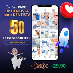 Imagem de capa para o Curso online PACK DENTISTA PARA DENTISTA - 50 POST COMPLETOS PARA ODONTOLOGIA (Imagem + Descrição)