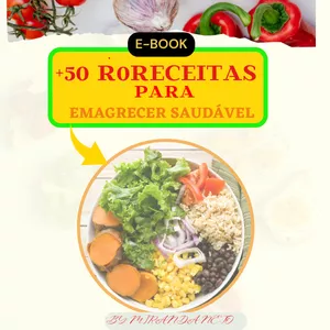 Imagem de capa para o Ebook +50 RECEITAS PARA EMAGRECER SAUDÁVEL