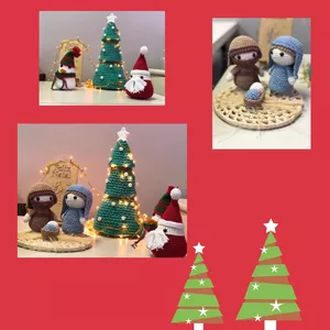 Imagem de capa para o Ebook Sagrada Família Amigurumi - Presépio de Natal