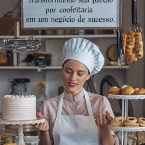 Imagem de capa para o Ebook Transformando sua paixão por confeitaria em um negócio de sucesso