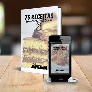 Imagem de capa para o Ebook (Ebooks) 75 Receitas Low Carb, Fit e Doces, 2 livros digitais.