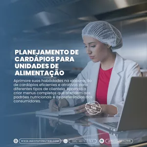 Imagem de capa para o Curso online Planejamento de Cardápios para Unidades de Alimentação e Nutrição
