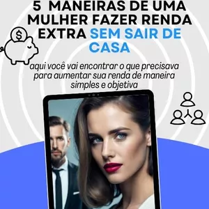 Imagem de capa para o Ebook 5 MANEIRAS DE UMA MULHER FAZER RENDA EXTRA SEM SAIR DE CASA