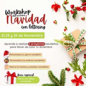 Imagen de portada para Evento online Workshop Navideño " Vive tu Navidad Con Letterting "