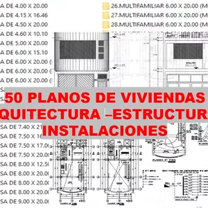 Imagen de portada para Curso online 50 PLANOS DE CASA (arquitectura-estructuras-instalaciones)