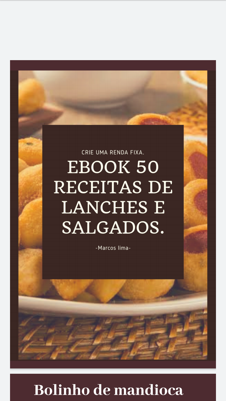 Imagem do curso Ebook- 50 Receita de lanches e salgados 